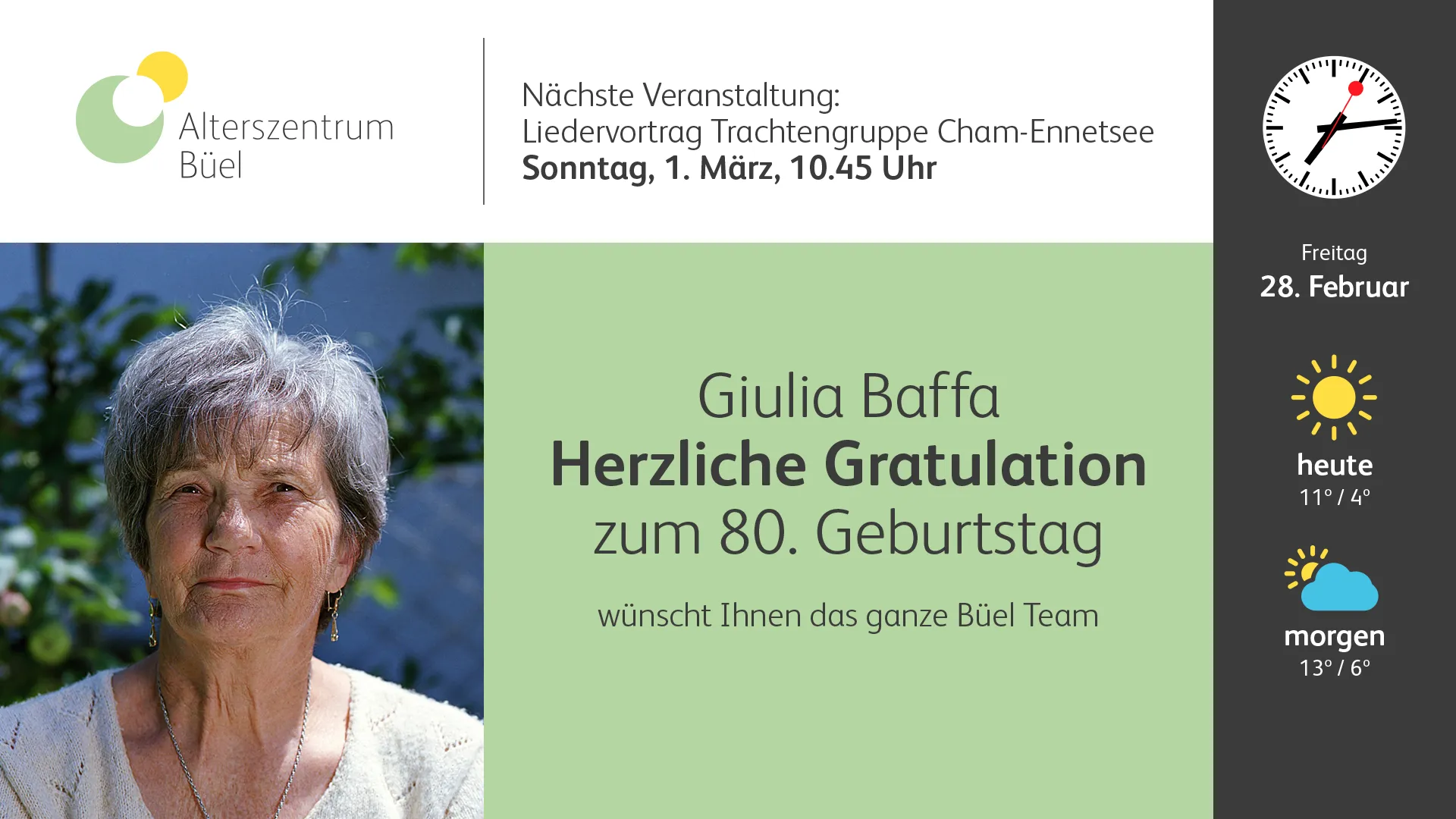 Infobildschirm für Heime & Institutionen