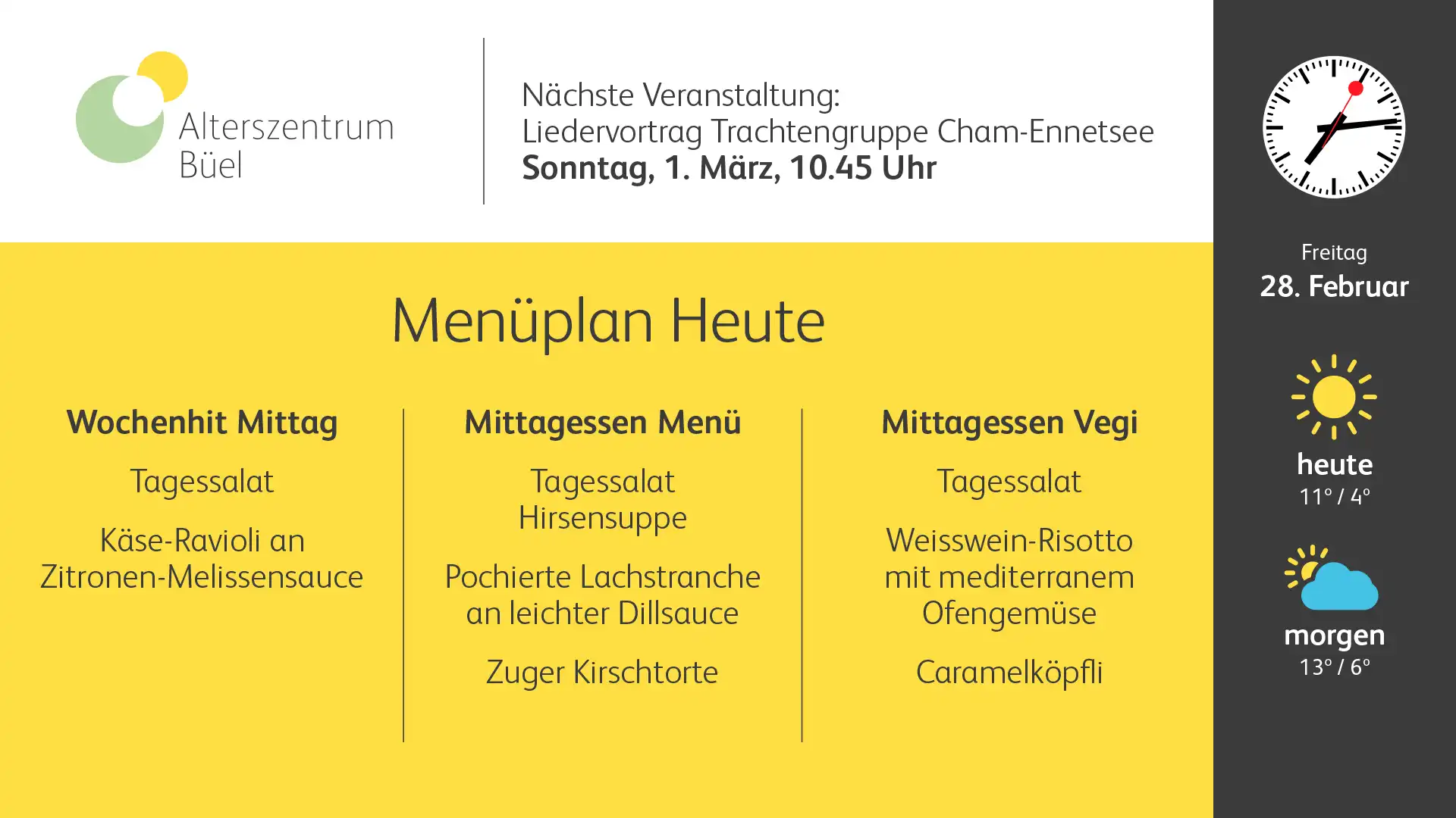 Infobildschirm für Heime & Institutionen