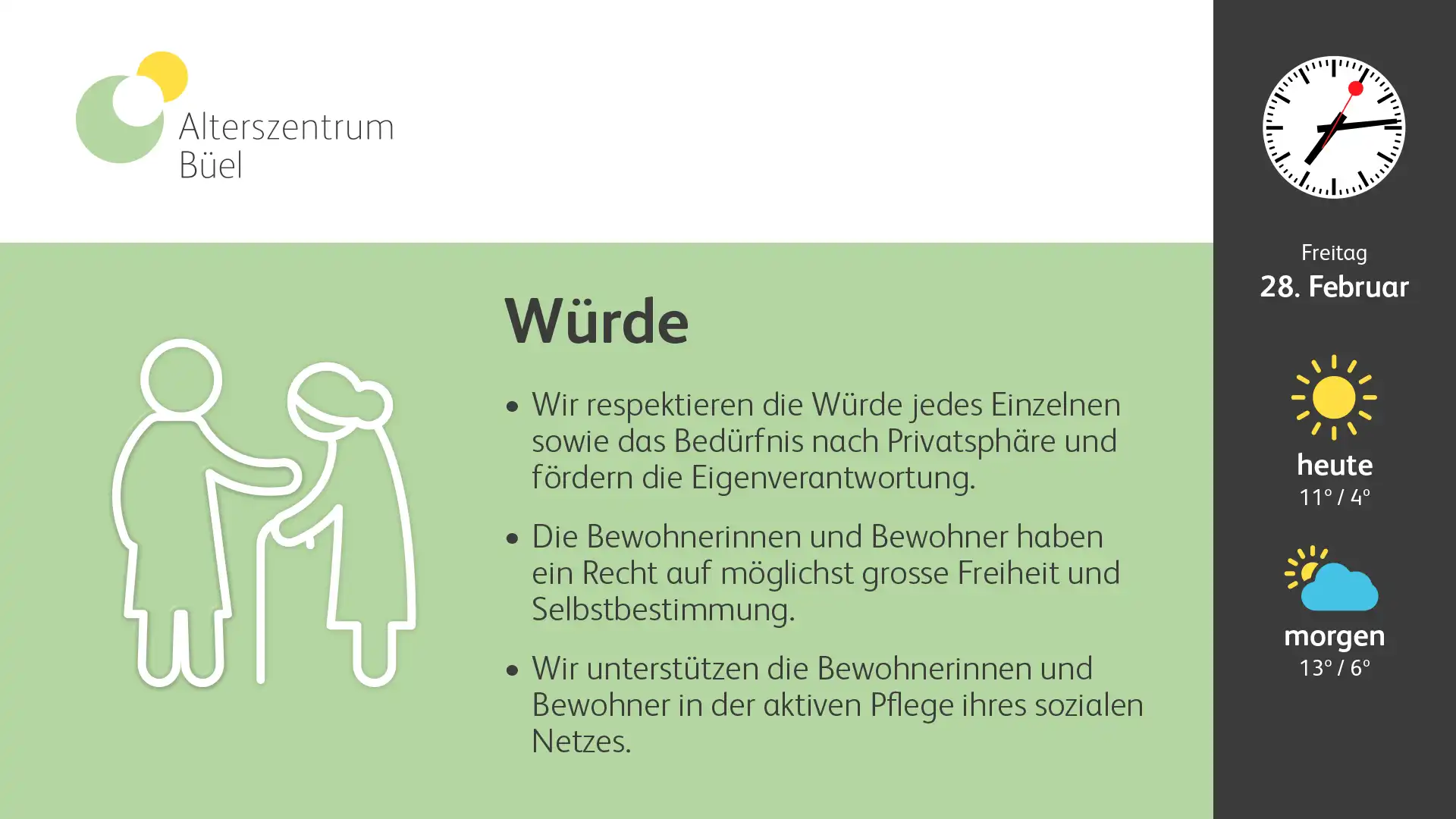 Infobildschirm für Heime & Institutionen