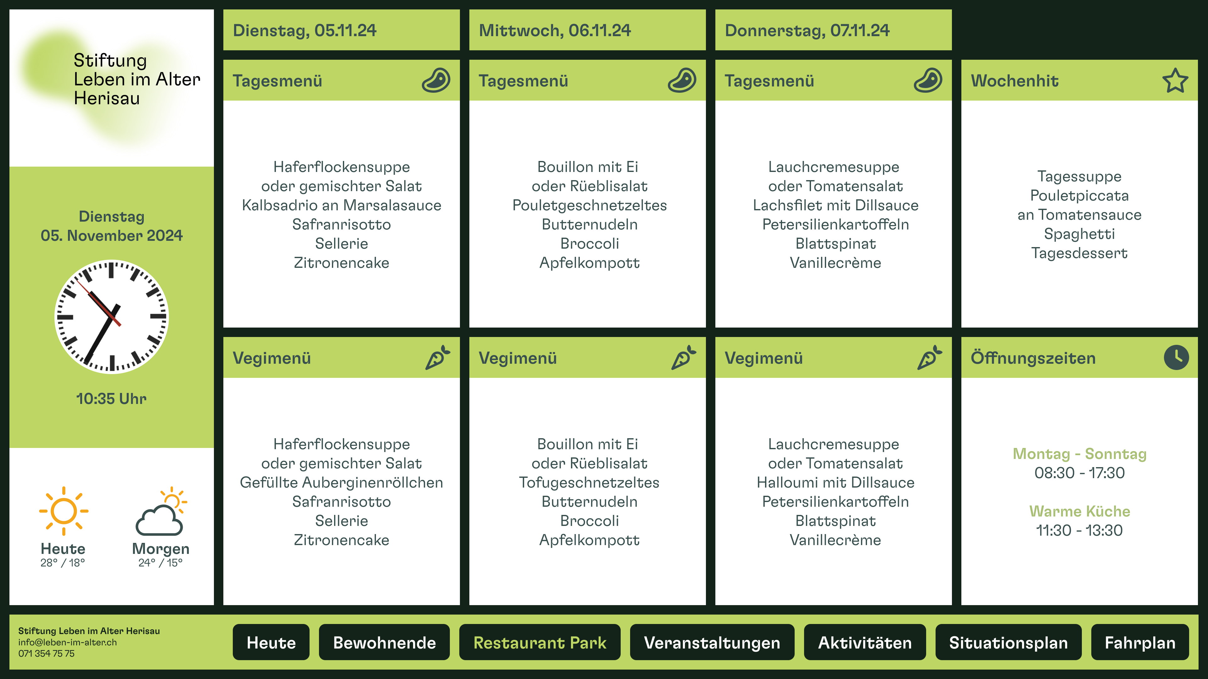 Infodisplay für Heime & Institutionen