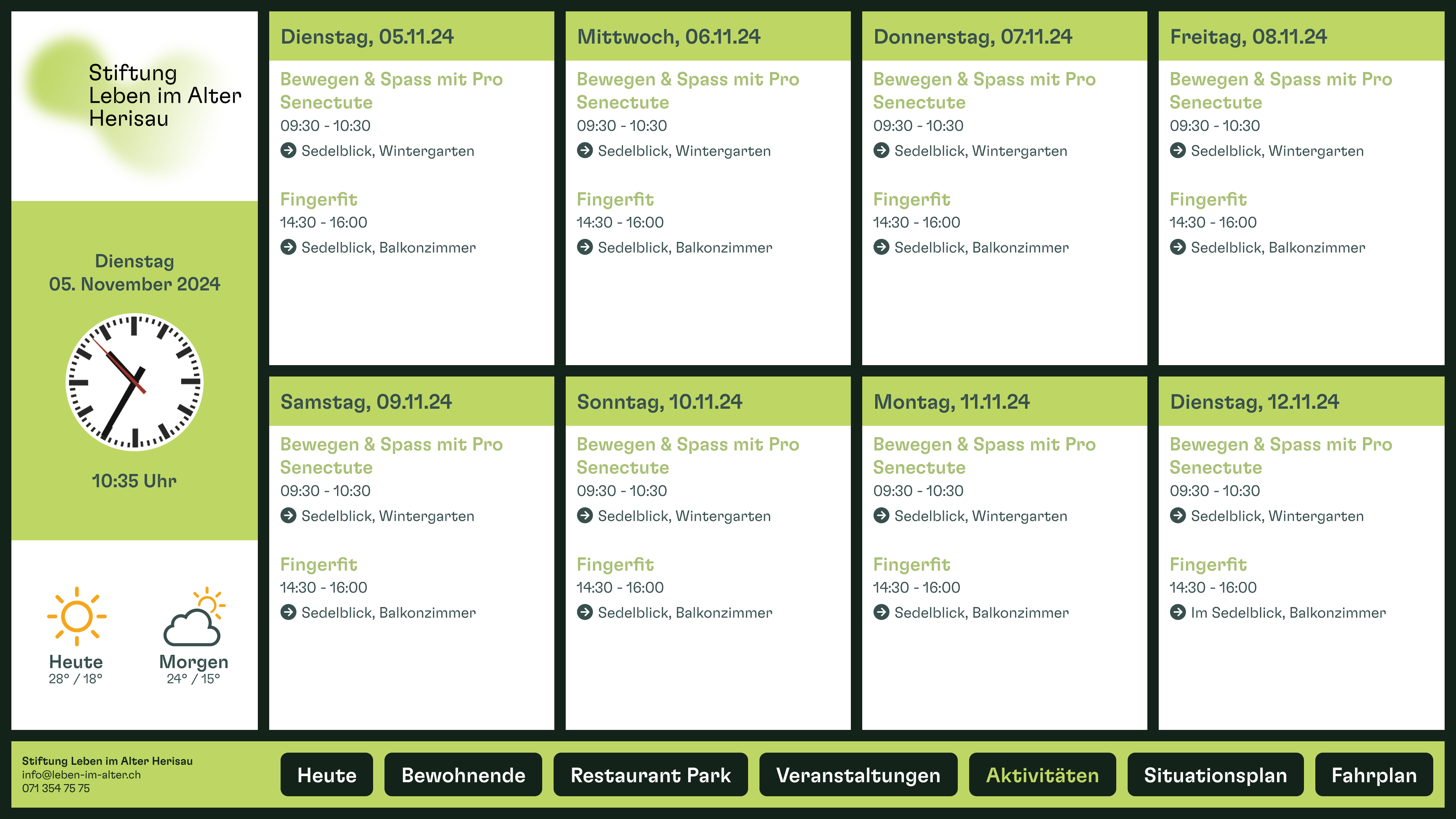 Infodisplay für Heime & Institutionen
