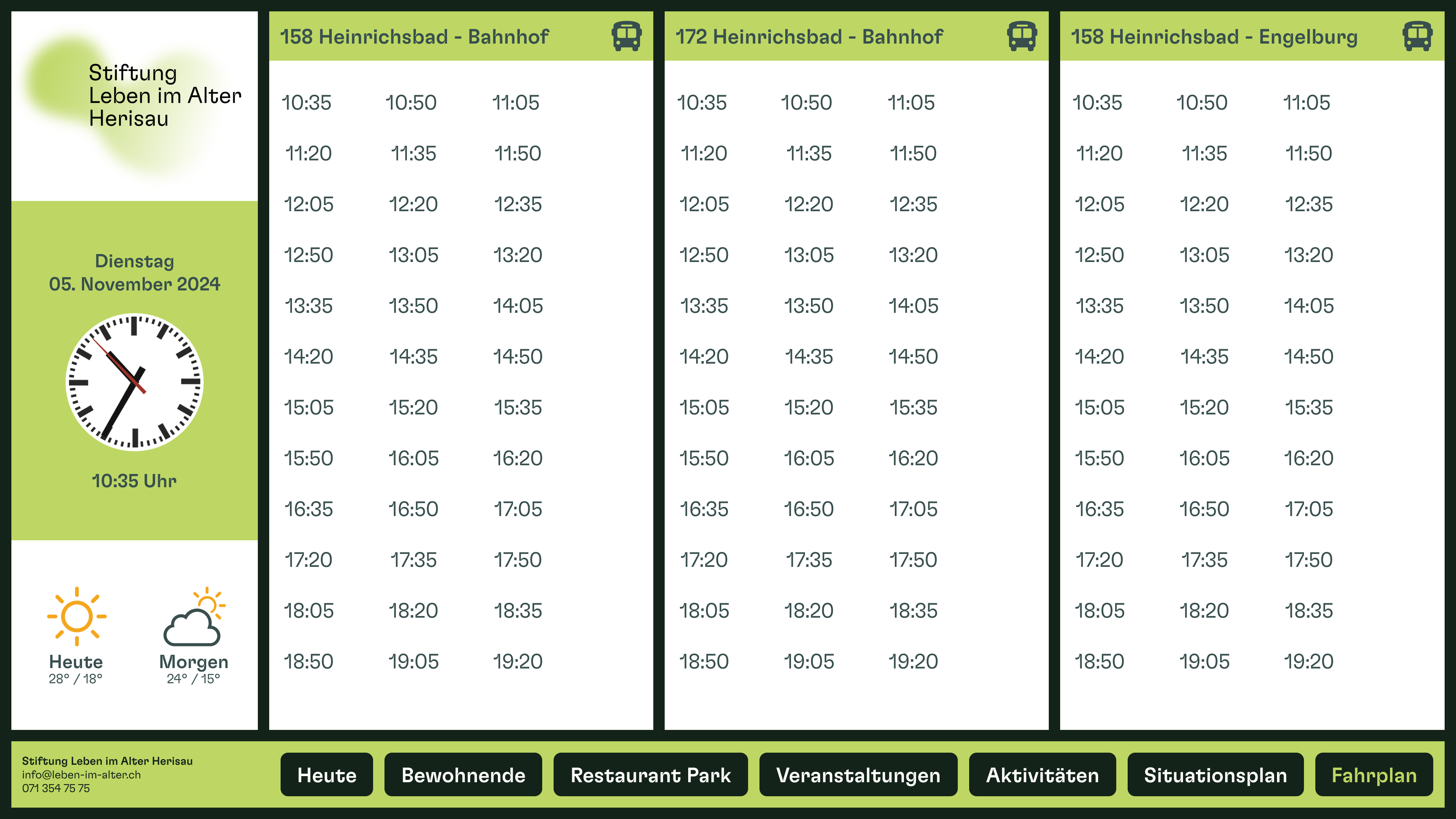 Infodisplay für Heime & Institutionen